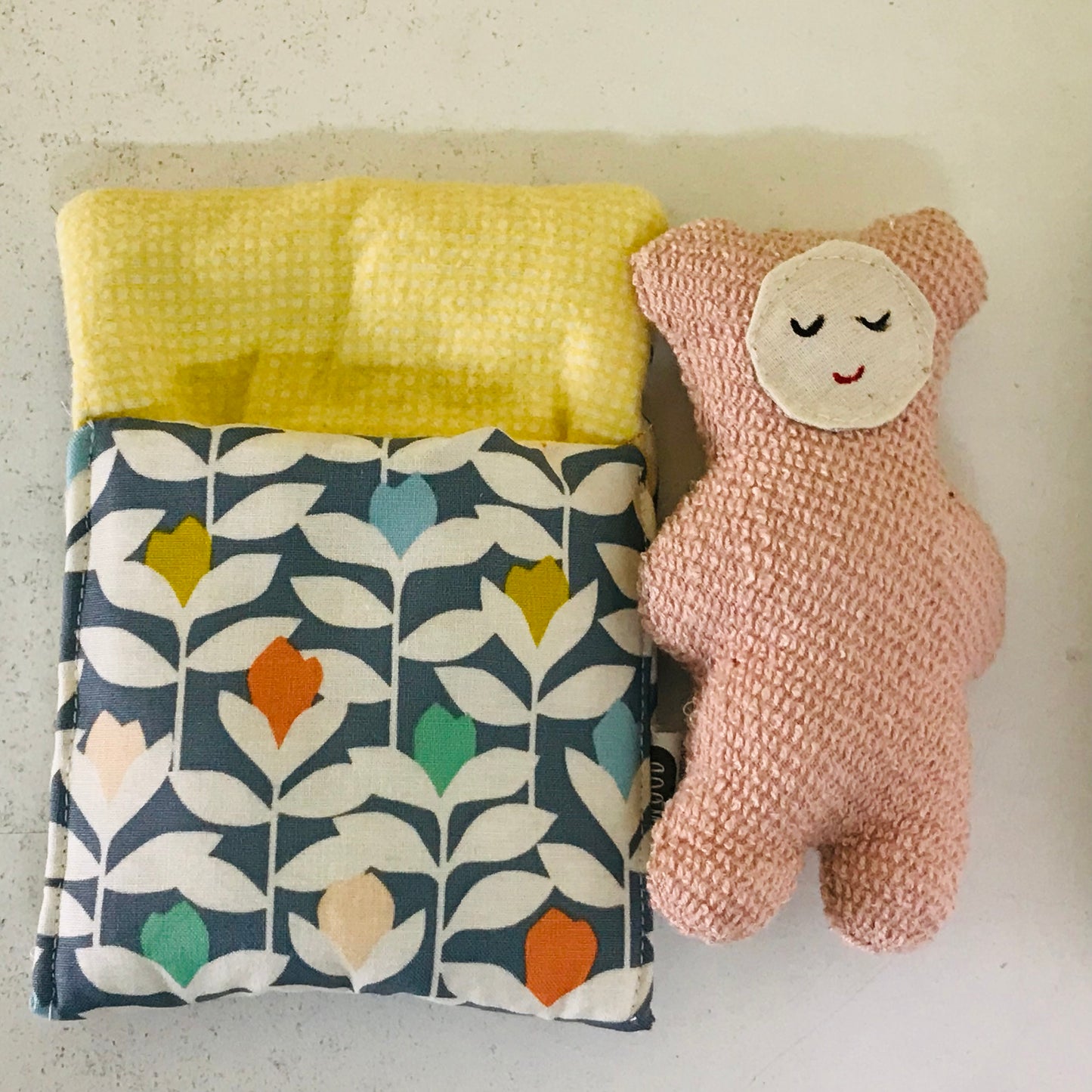 Handmade OOAK Mini Sleepy Bear with Sleeping Bag