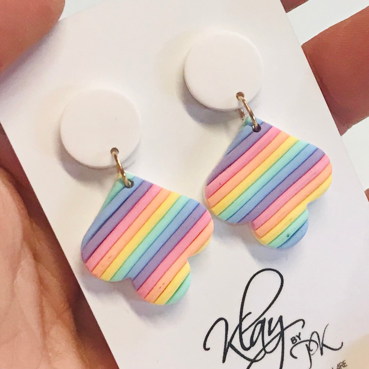 Handmade Polymer Clay Earrings - Stripes