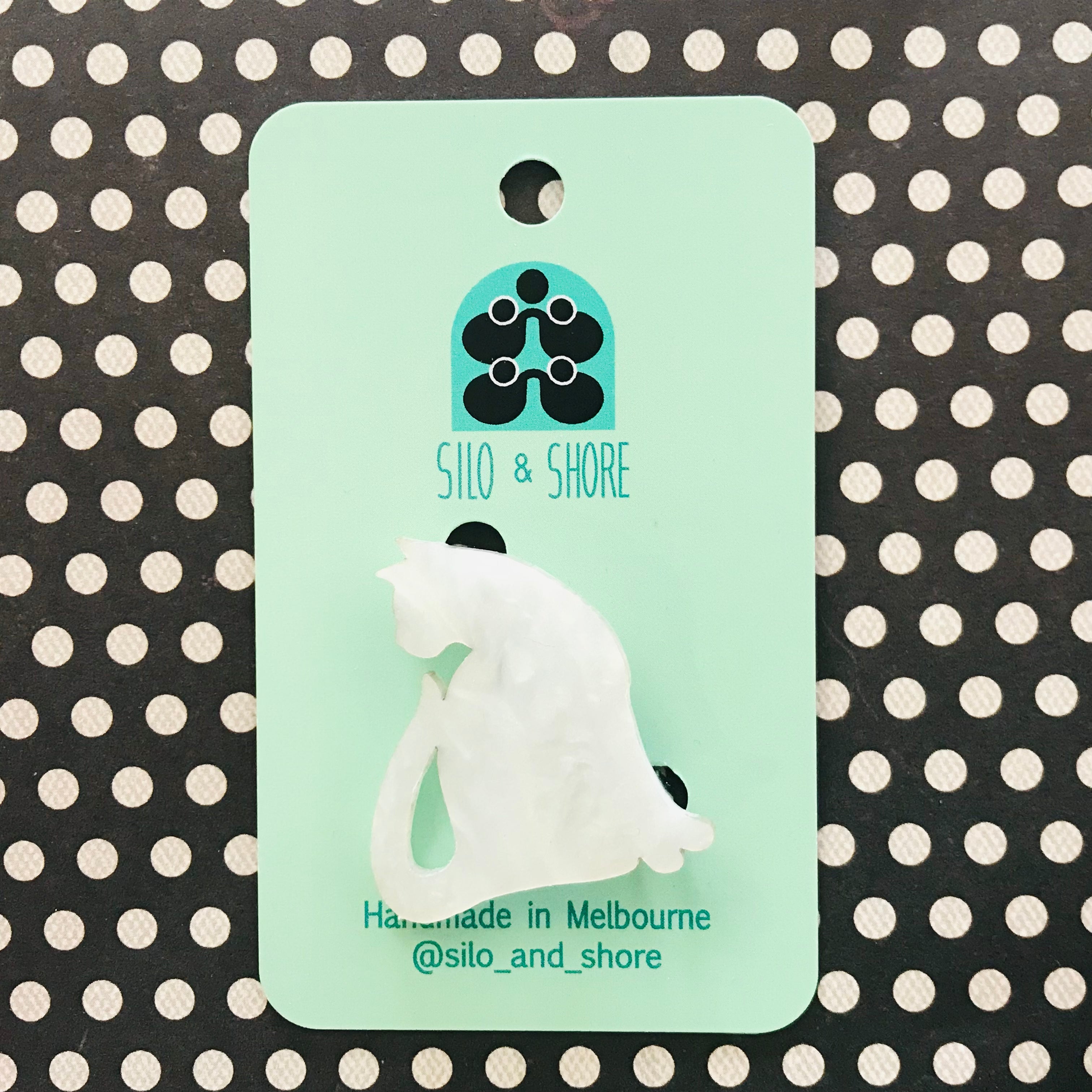 Art Deco Acrylic Brooch - Cats
