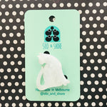 Art Deco Acrylic Brooch - Cats