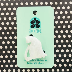 Art Deco Acrylic Brooch - Cats