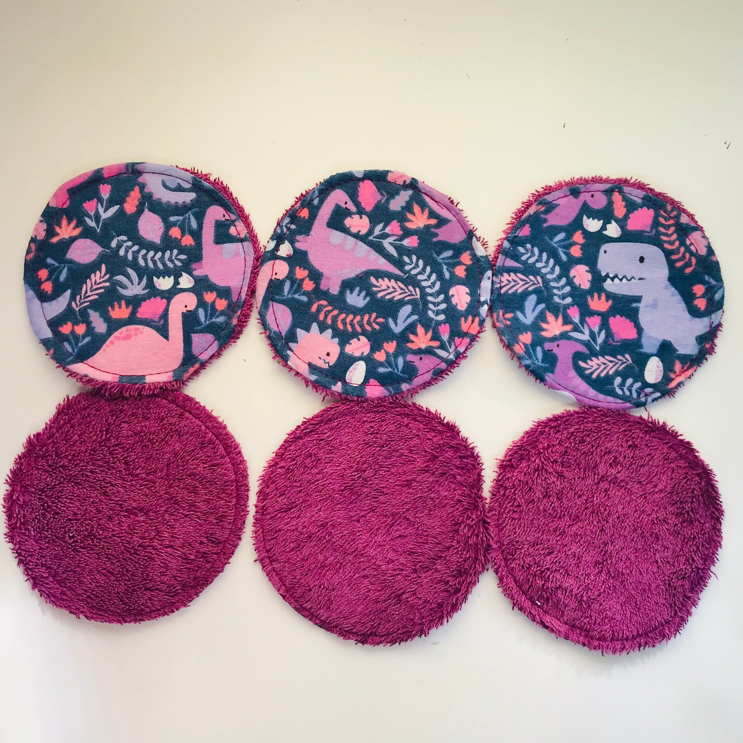 No Waste Reusable Make-up Remover Pads Wipes - flannel / towelling (set of 6)