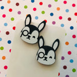Novelty Studs Earrings - Graphic Acrylic