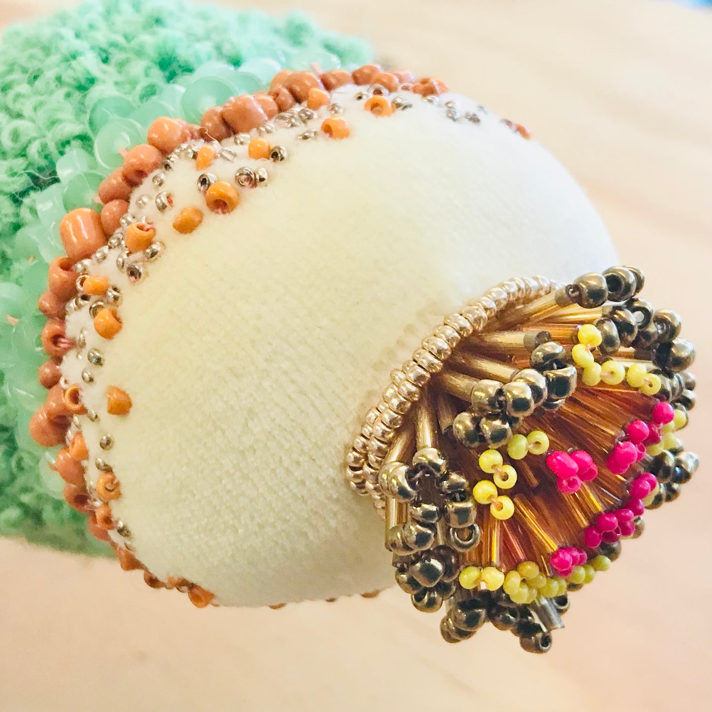 Hand Beaded Cloth Flowers