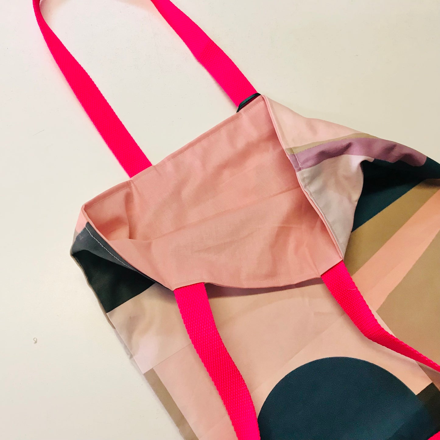 Handmade Fabric Tote Bags with Webbed Shoulder Strapes
