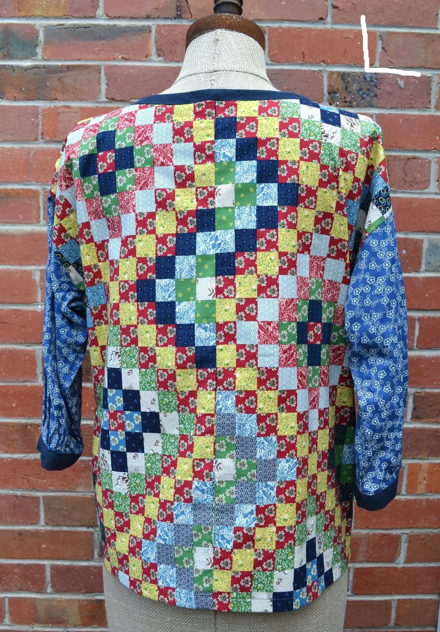 Women's Handmade Poet Top - Postage Stamp