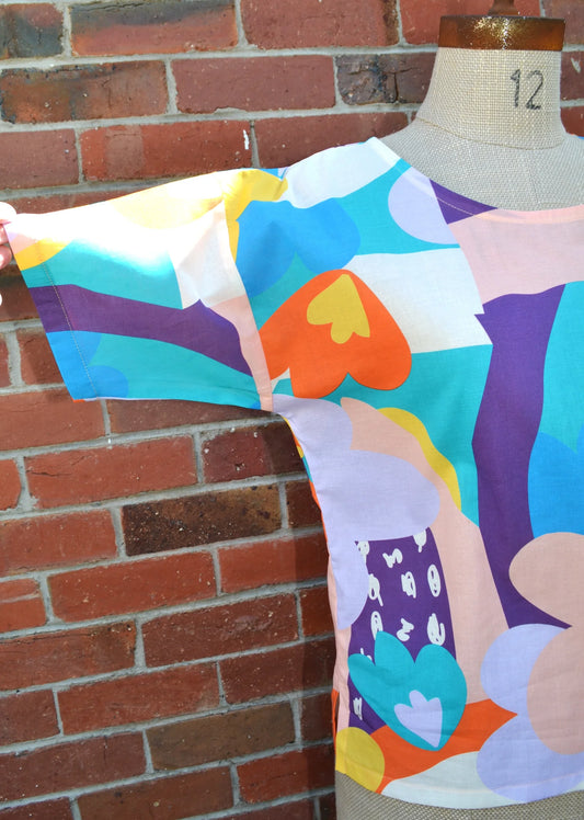 Women's Handmade Exeter Top - Big Bright Floral