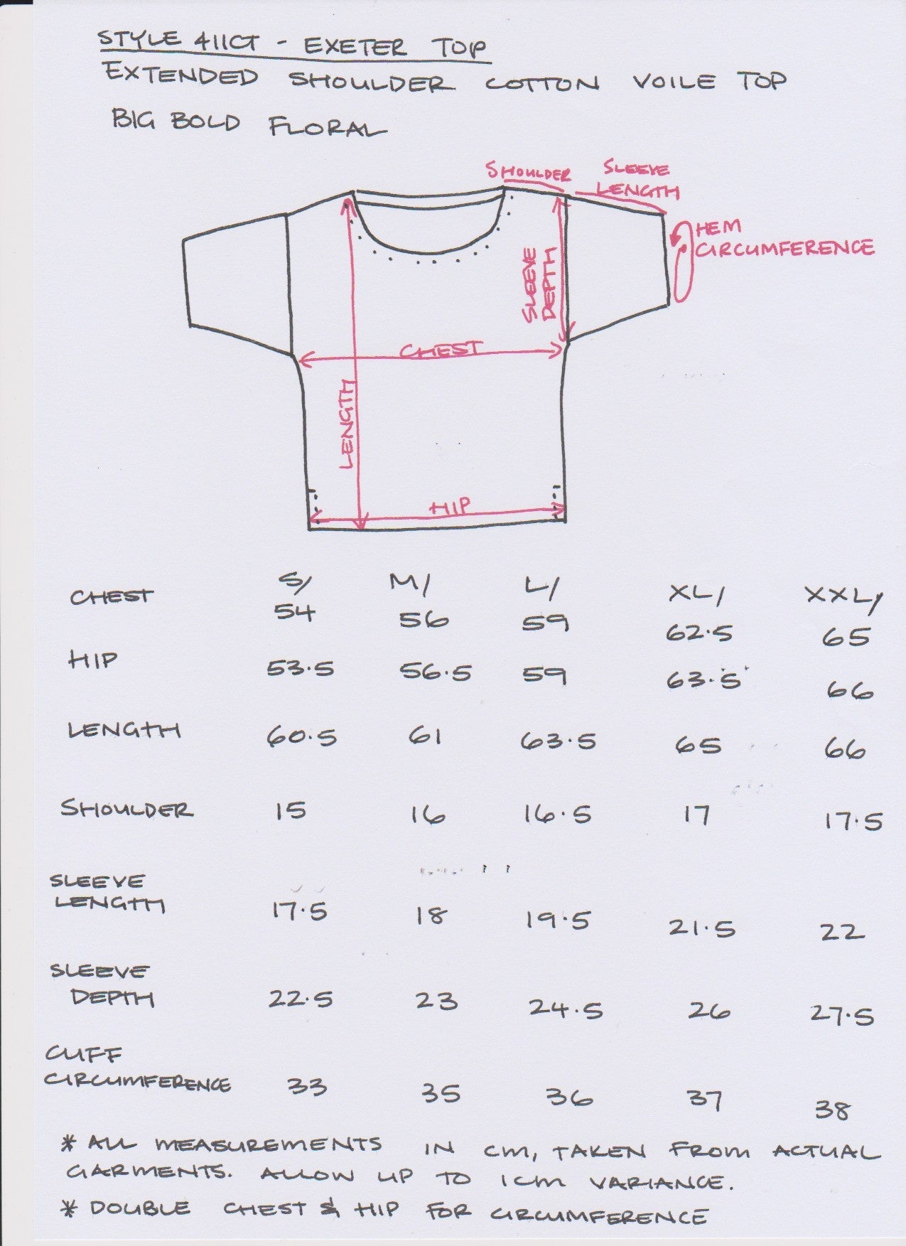 Women's Handmade Exeter Top - Big Bright Floral