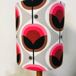Custom Lamp Shade only - Barkcloth Geo Flower in Pink