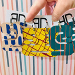 Hand painted leather bold statement earrings - The Snake