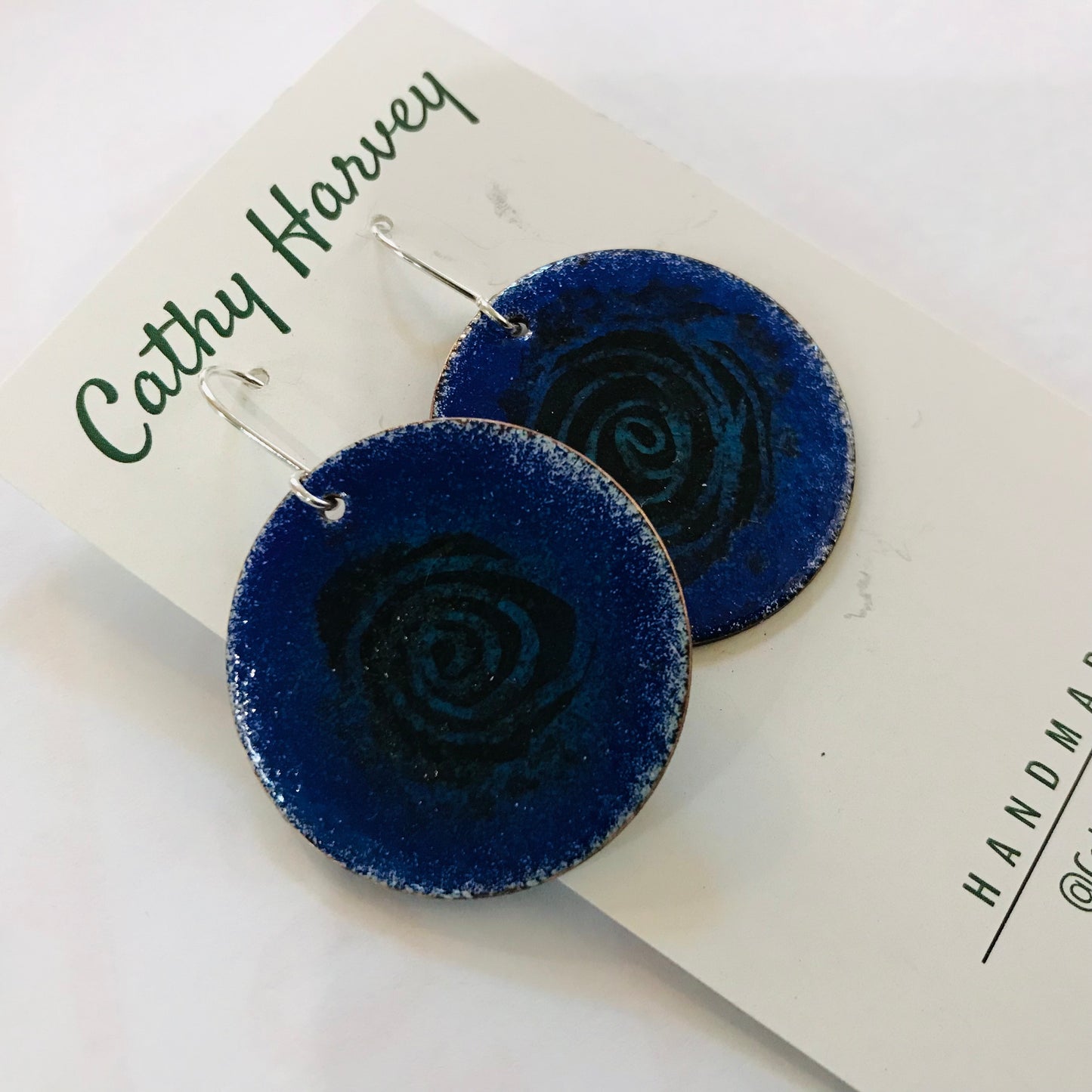 Handpainted Earrings -  Enamel on Copper