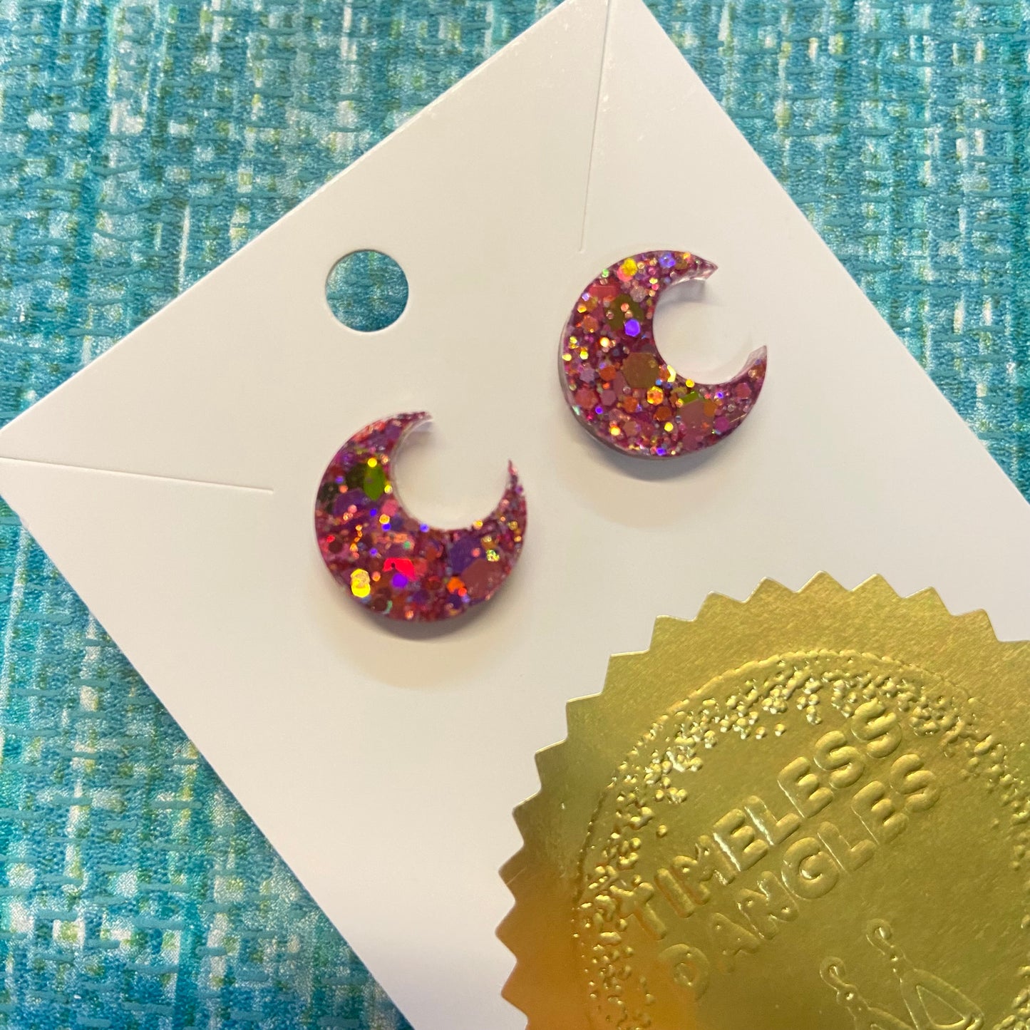 Novelty Resin Sparkle Stud Earrings