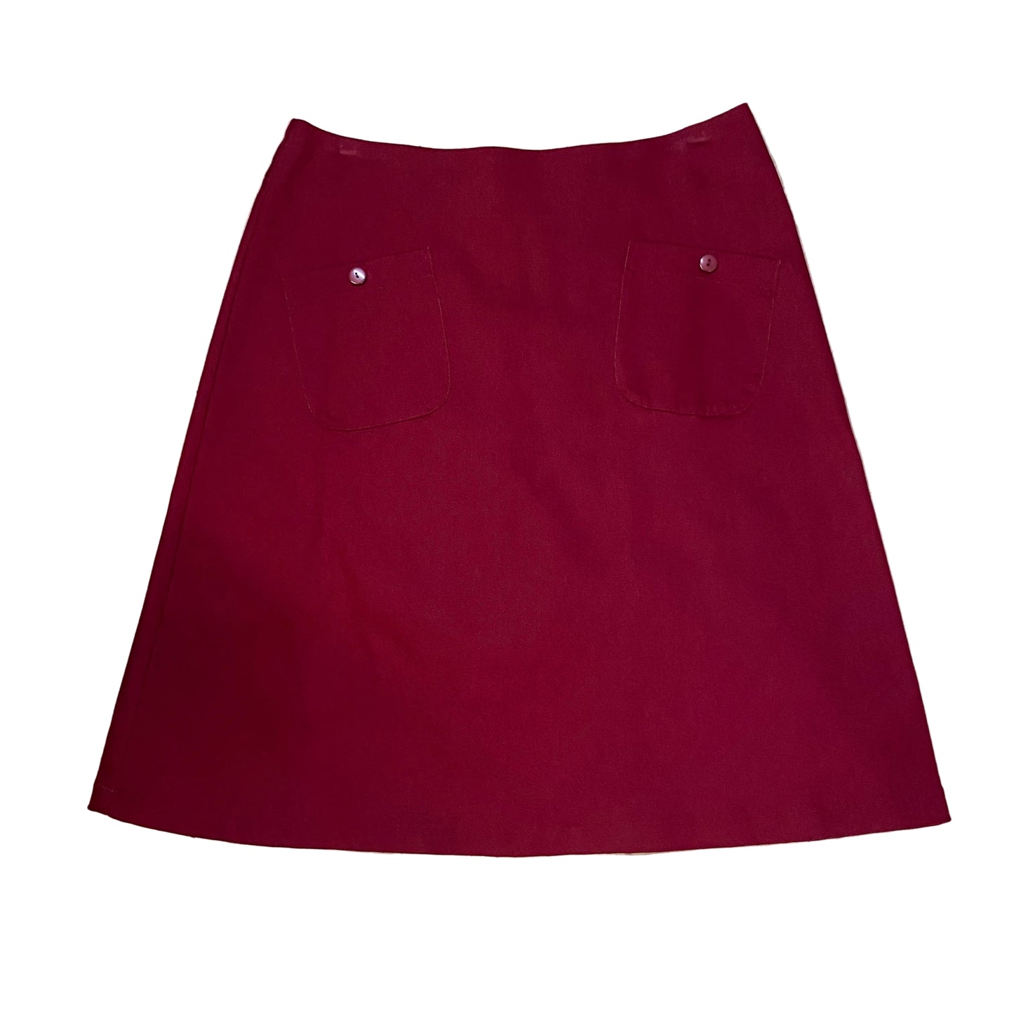 Women's Handmade Pocket Skirt - Magenta Stretch Cotton