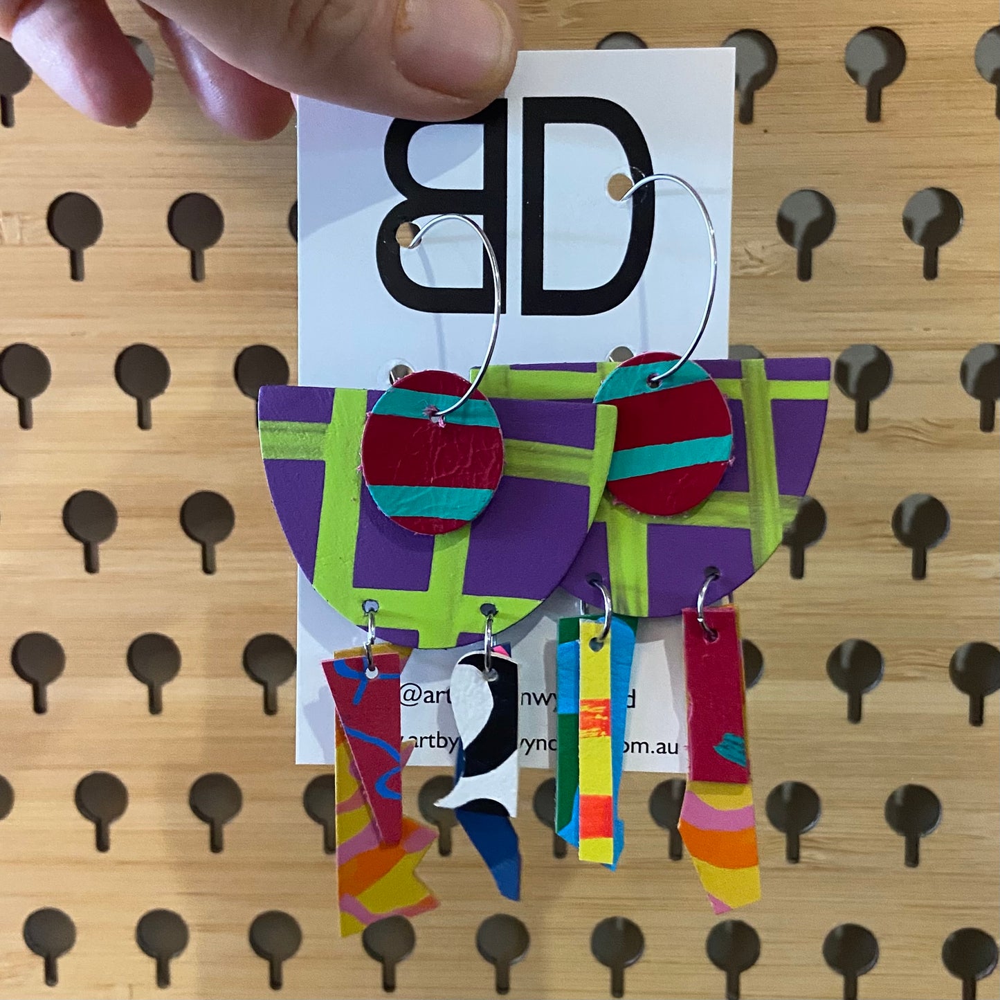 Handmade Painted Leather Earrings - The Flip