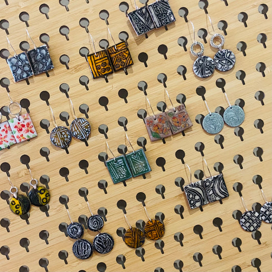 Handpainted Earrings -  Enamel on Copper