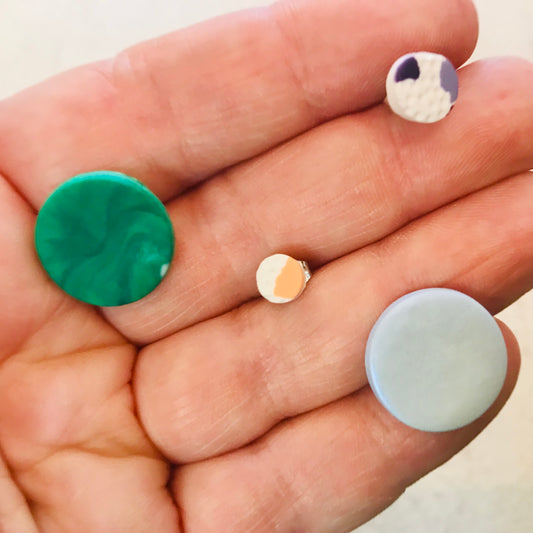 Handmade Polymer Clay Earrings - studs