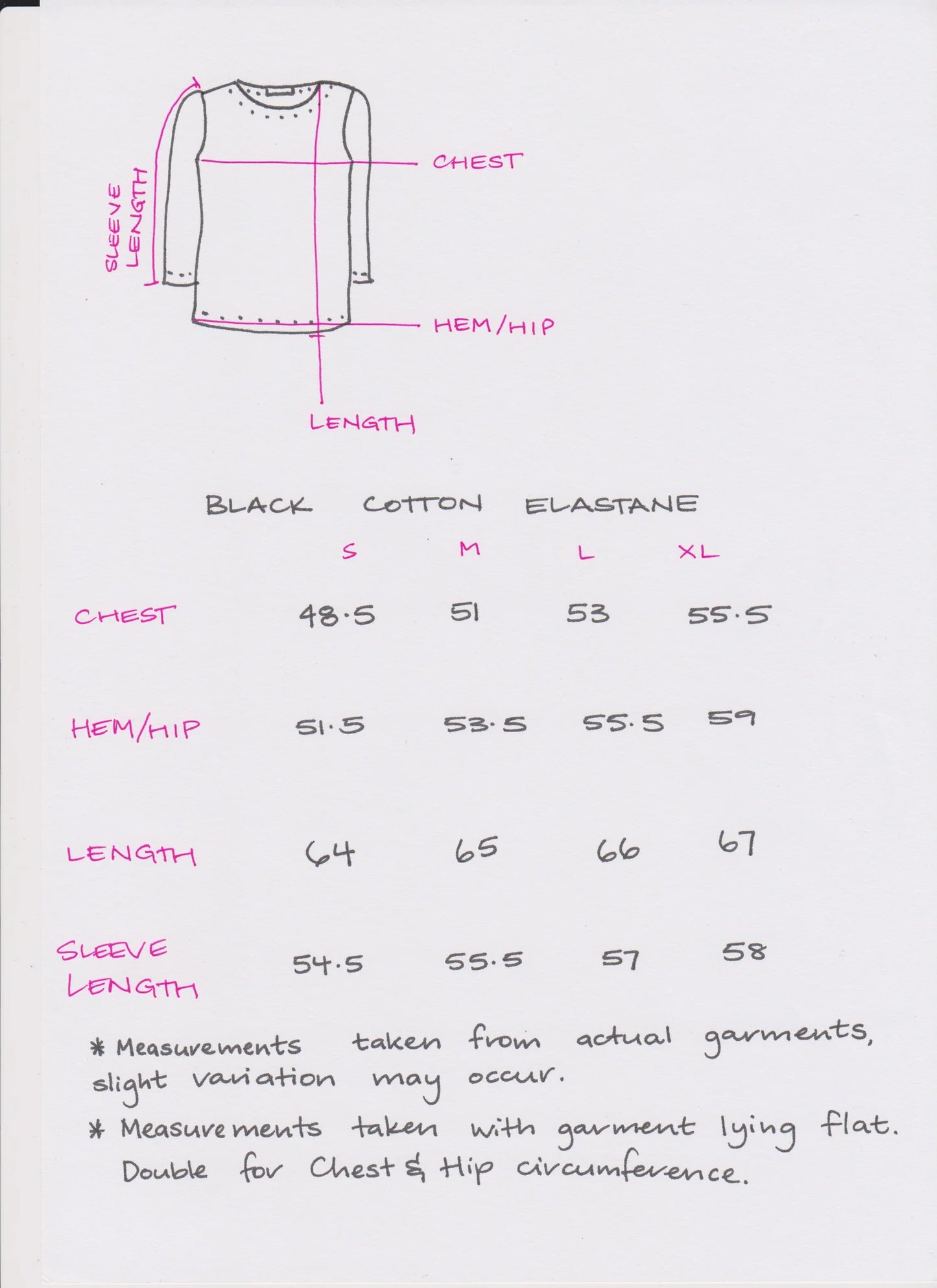 Women's Handmade Long Sleeve T-shirt - Black & White Stripe T-Shirt