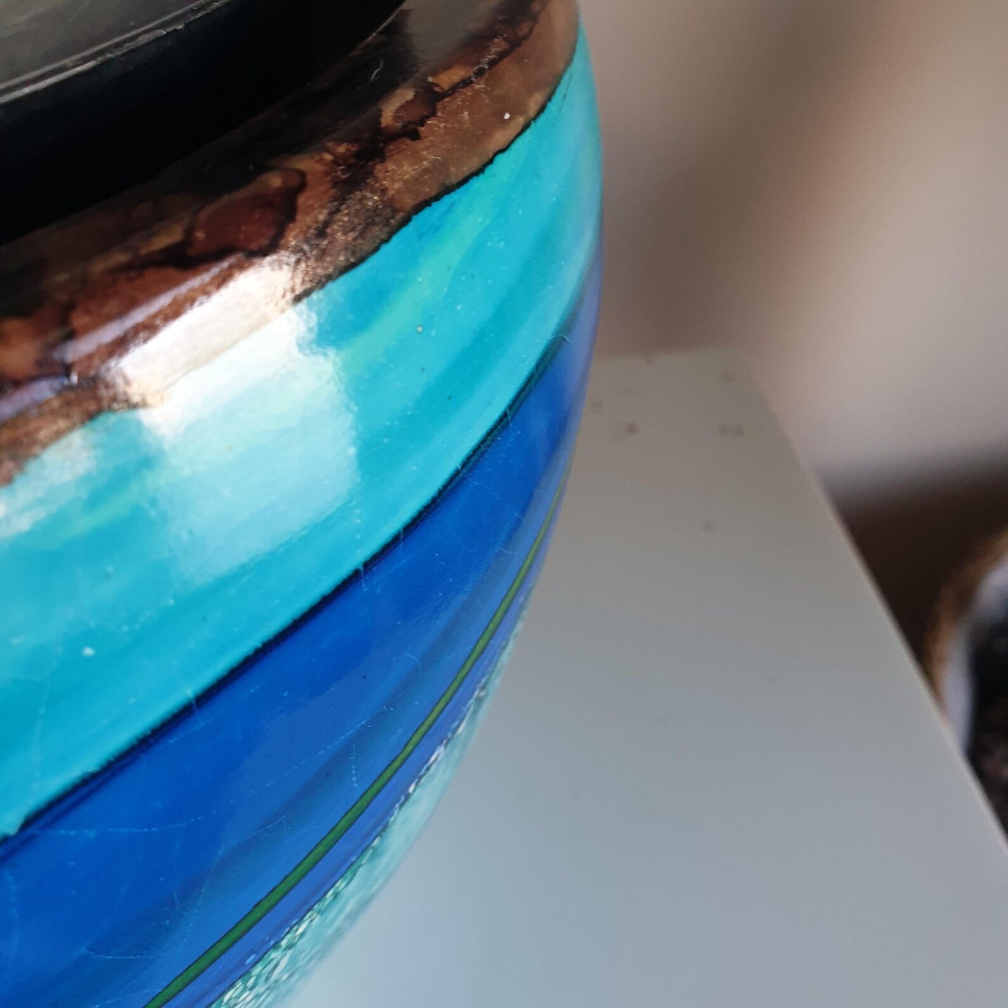 Alcohol Ink Extra Large Planter Pot - Blue Print