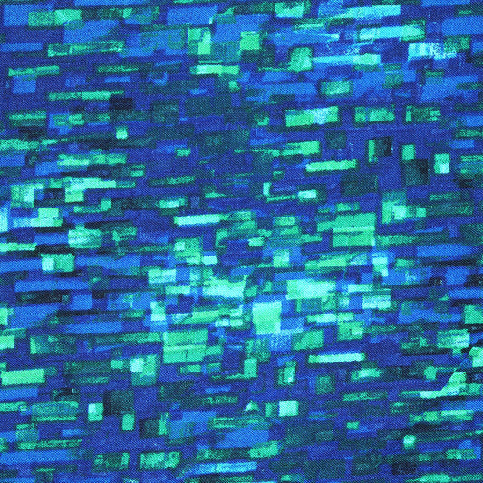 Custom Lamp Shade only - Blue Green Seventies Grid