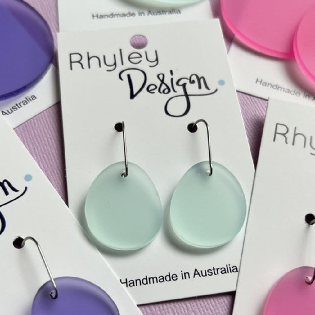 Bold Perspex Drop Disc Earrings - Mini