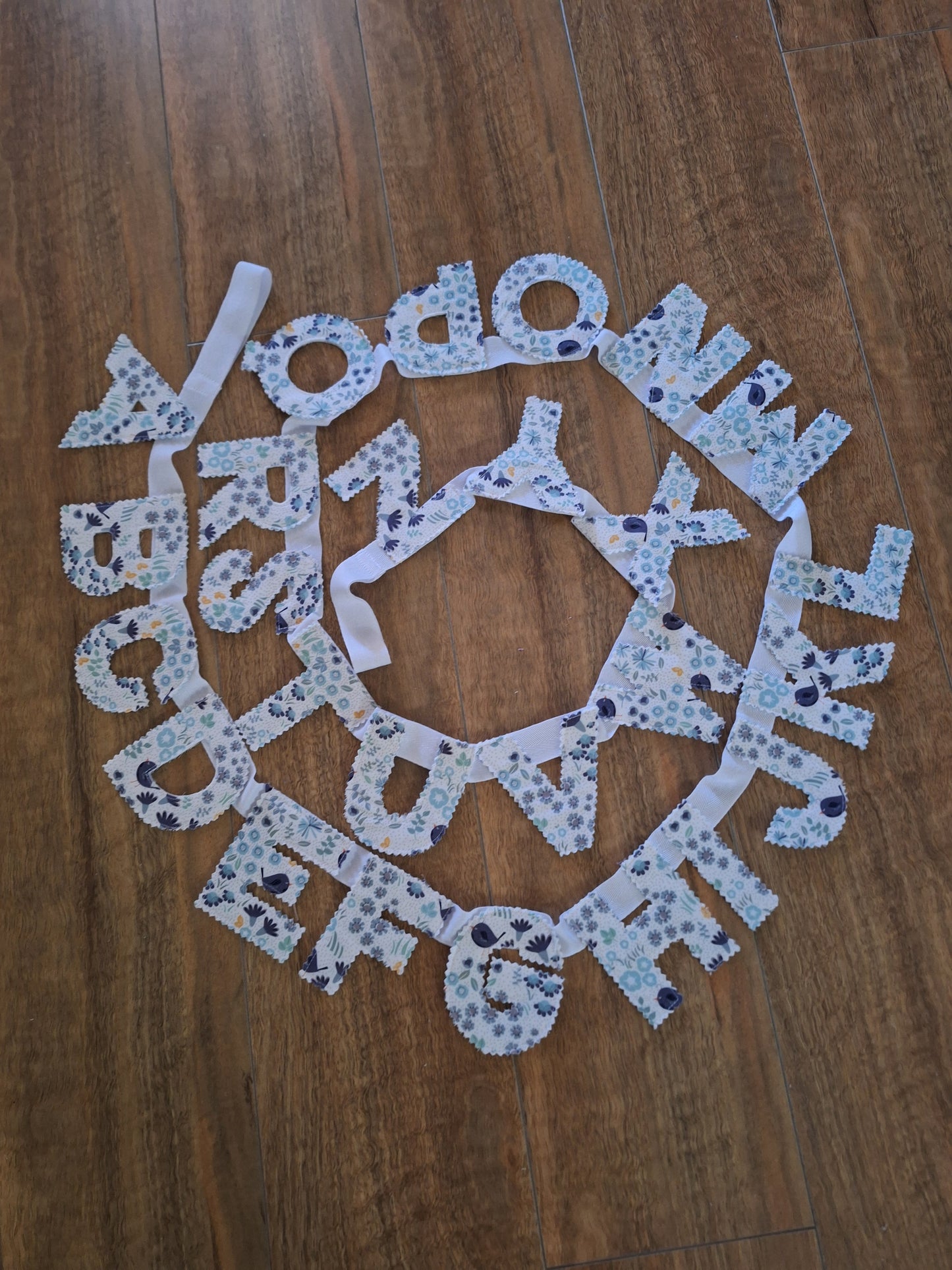 Handmade Fabric ABC Alphabet Bunting