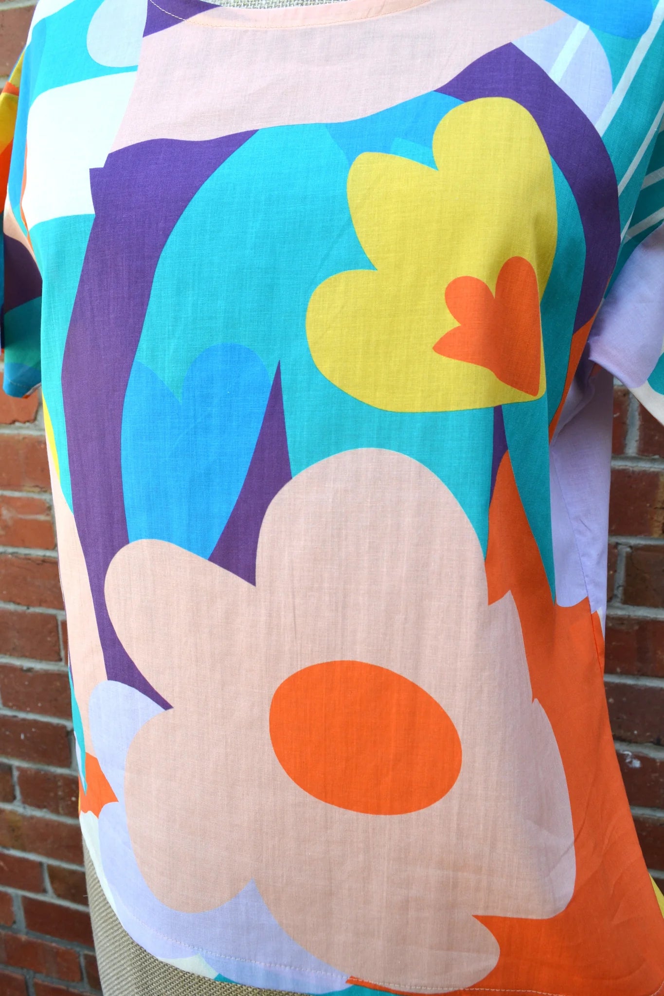 Women's Handmade Exeter Top - Big Bright Floral