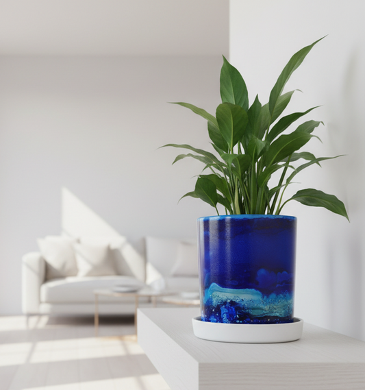 Alcohol Ink planter pot with tray - Bloomify