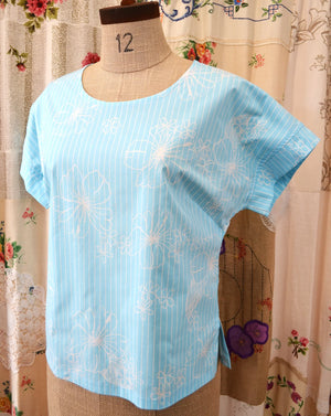 Shell Top - Sky Stripe Hibiscus **ON SALE**
