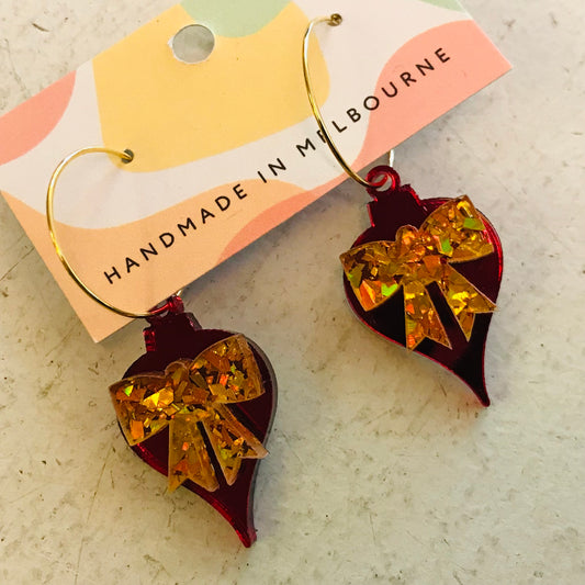 Mini Christmas bauble Dangle Earrings