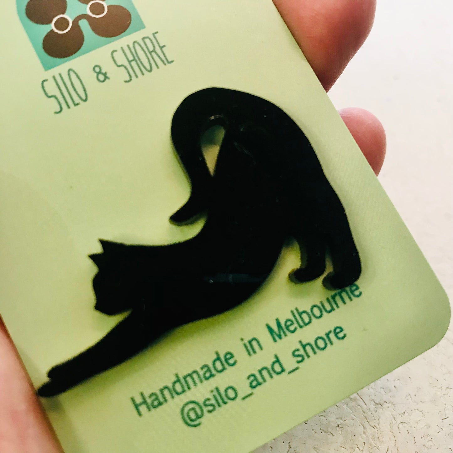 Art Deco Acrylic Brooch - Cats