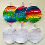 No Waste Reusable Make-up Remover Pads Wipes - flannel / towelling (set of 6)