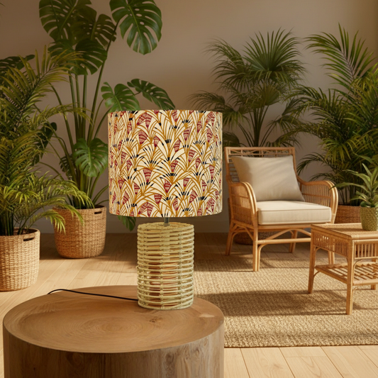 Custom Lamp Shade only - Mustard Red Reeds