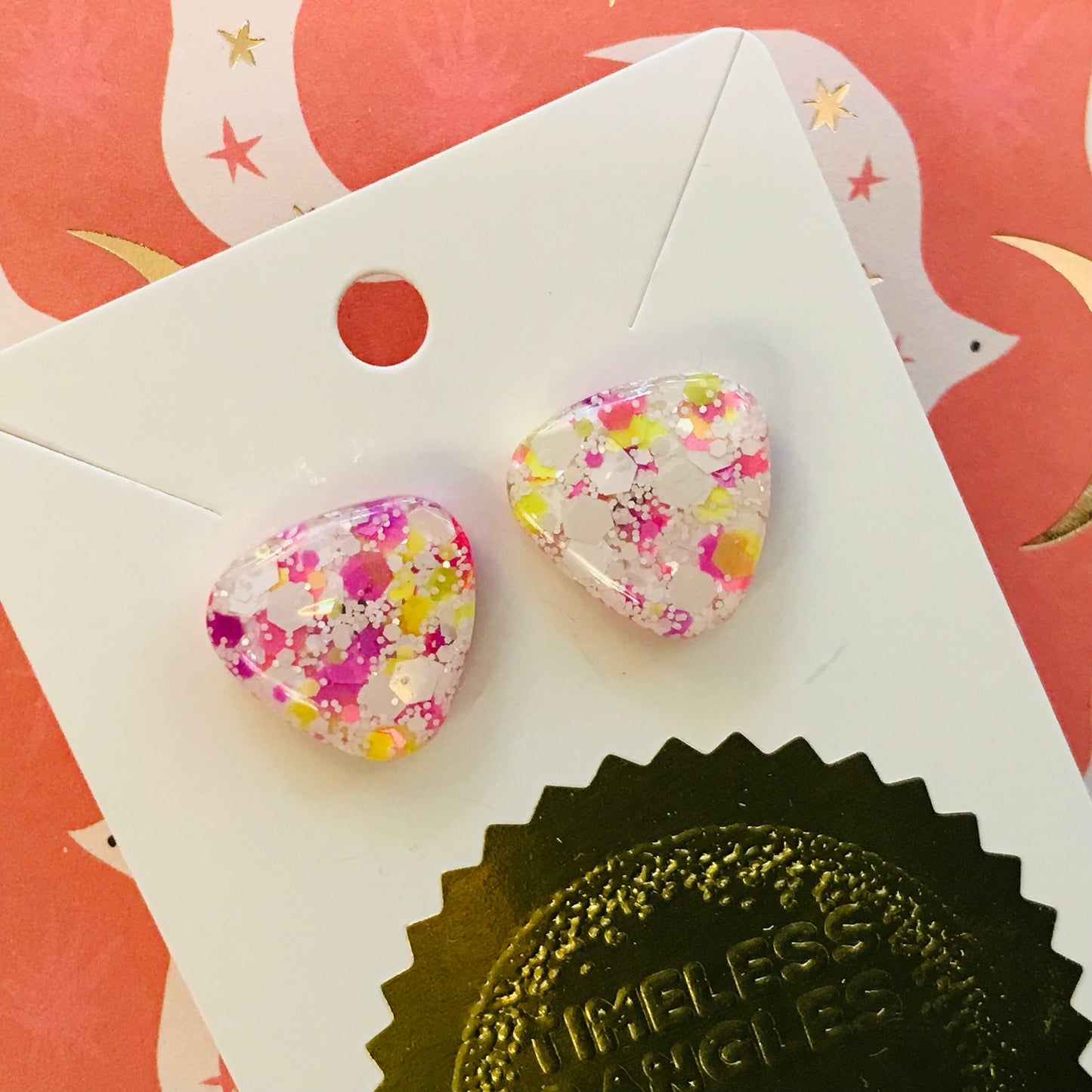 Novelty Resin Sparkle Stud Earrings