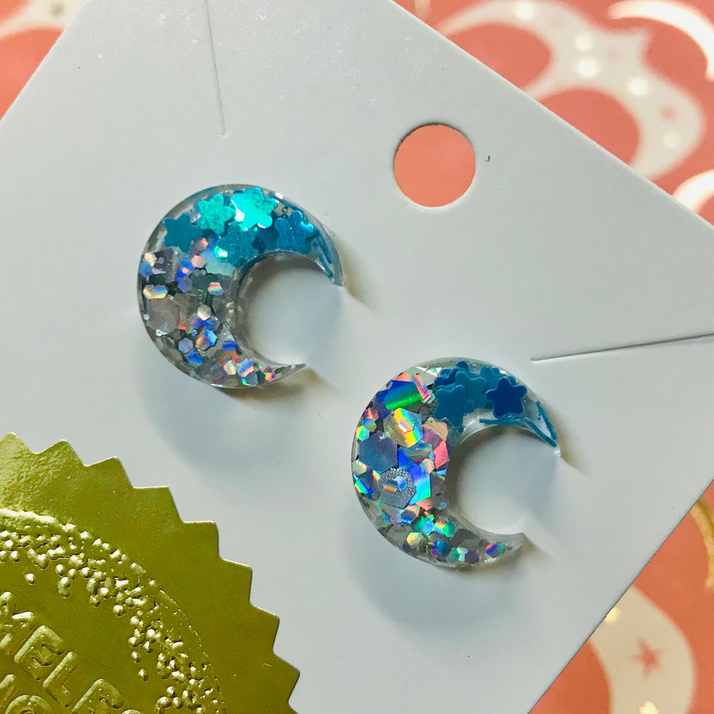 Novelty Resin Sparkle Stud Earrings