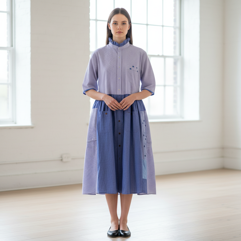 Scarecrow Dress - Chambray Check