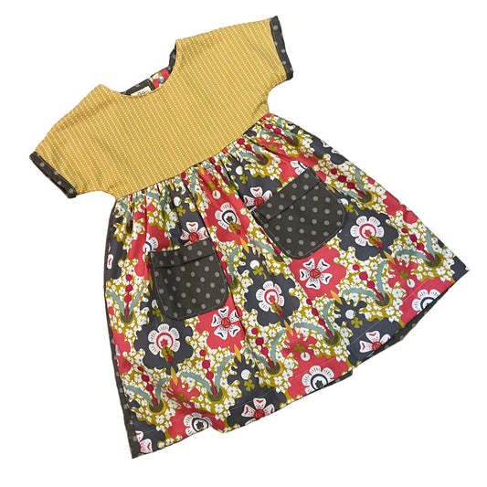 The Moxie Handmade Dress - Mustard Floral