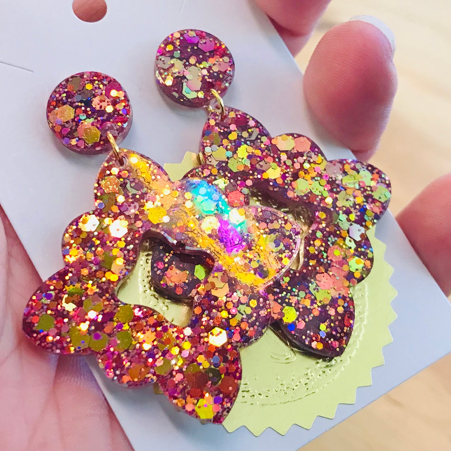 Novelty Resin Sparkle Dangles Earrings