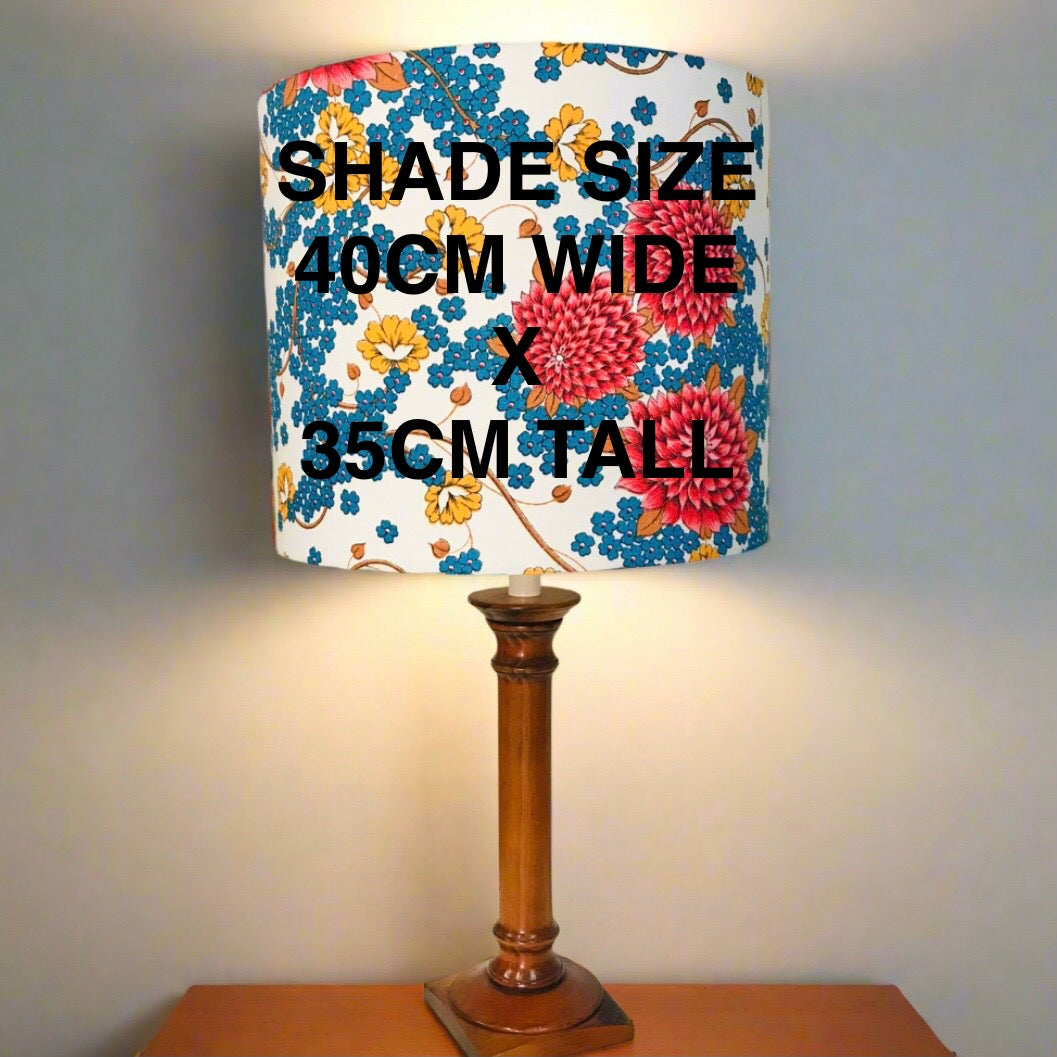 Lamp Base Only - Walnut Column Wood Lamp with square base