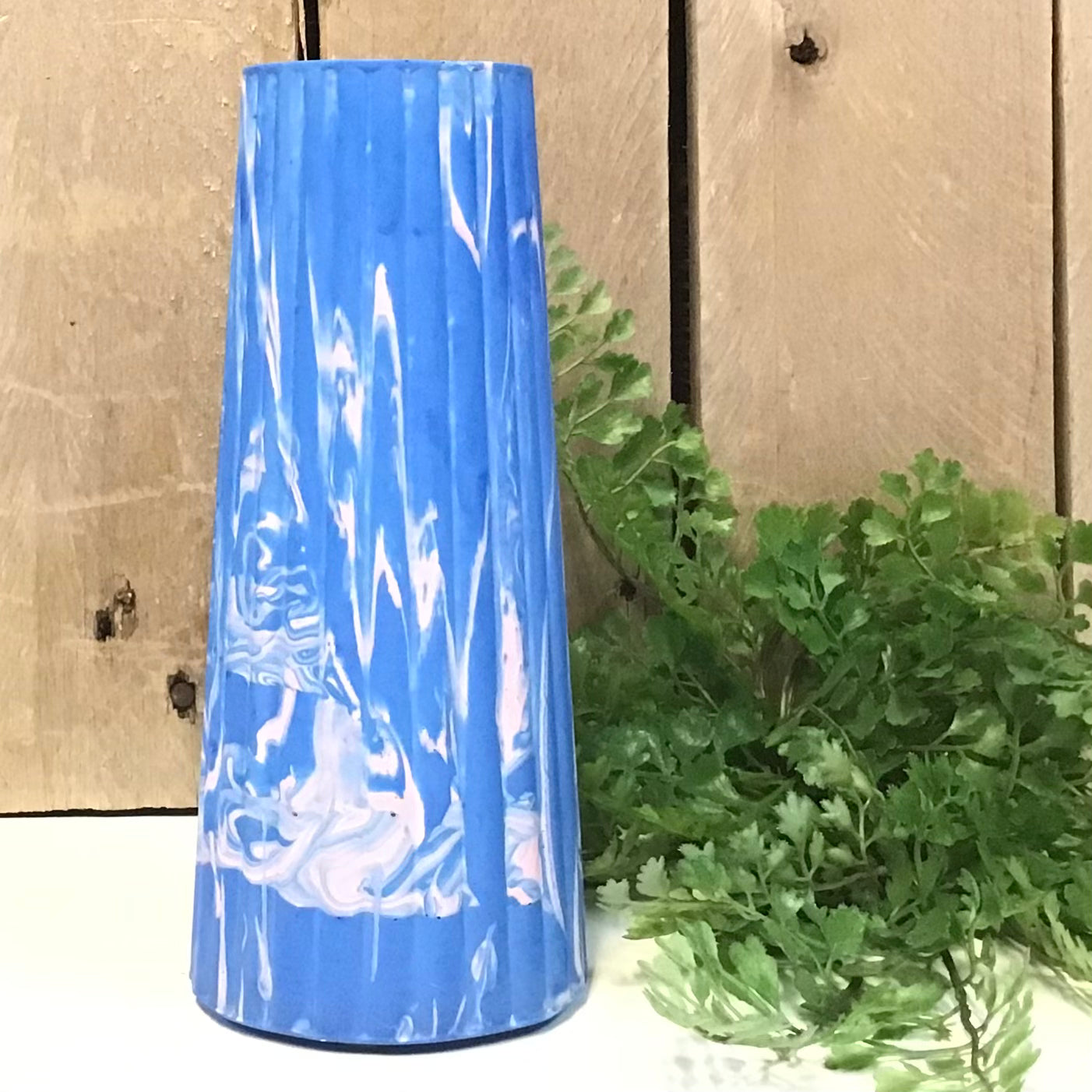 Eco Resin Tall Rippled Vase