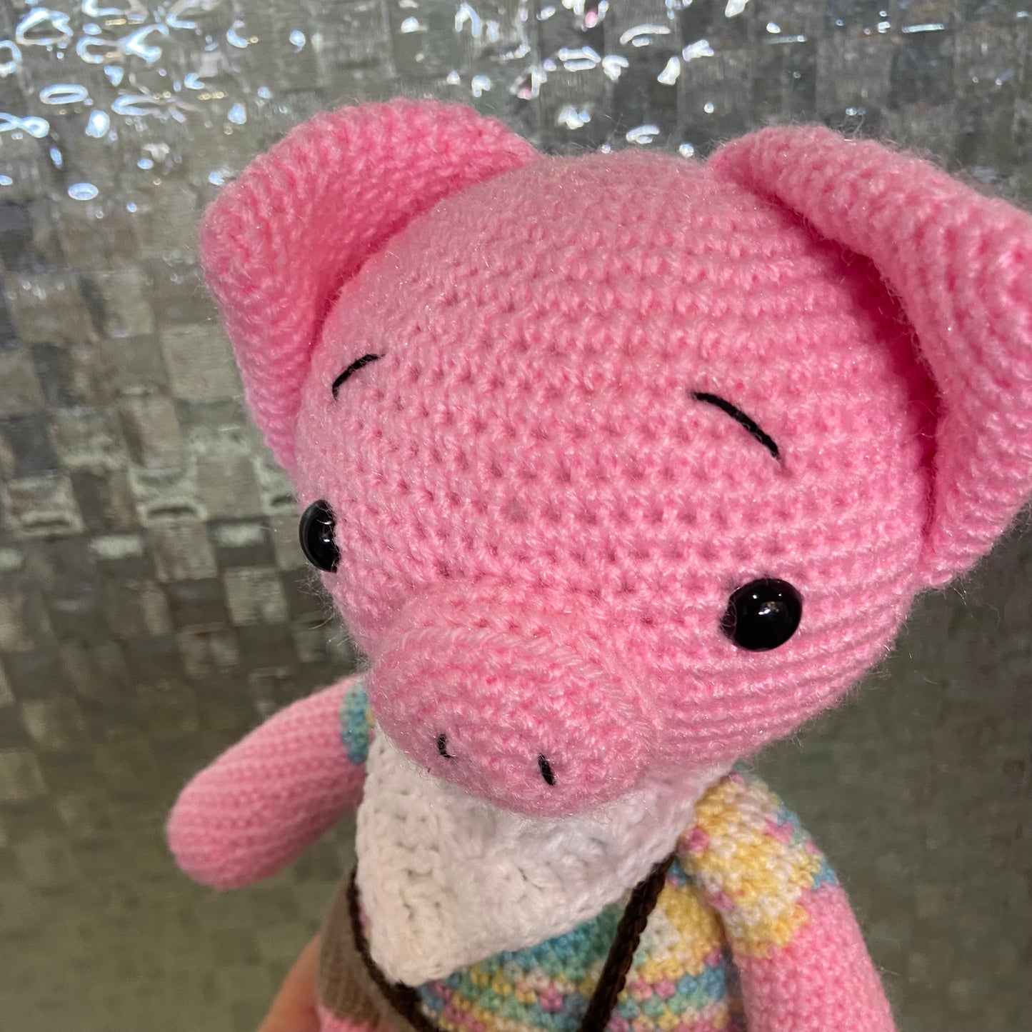 Standing Piglet Crochet Toy