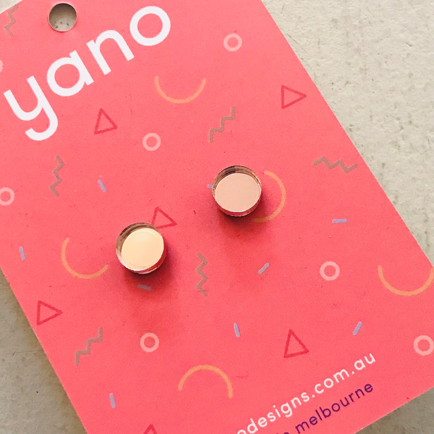 Mini Dot Laser Cut Timber Stud Earrings