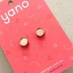 Mini Dot Laser Cut Timber Stud Earrings