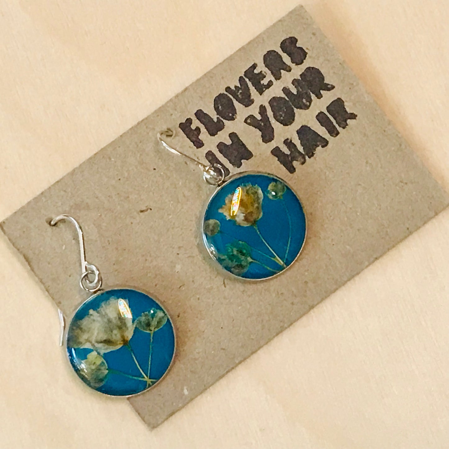 Australian flora Resin & Sterling Silver Earrings - medium