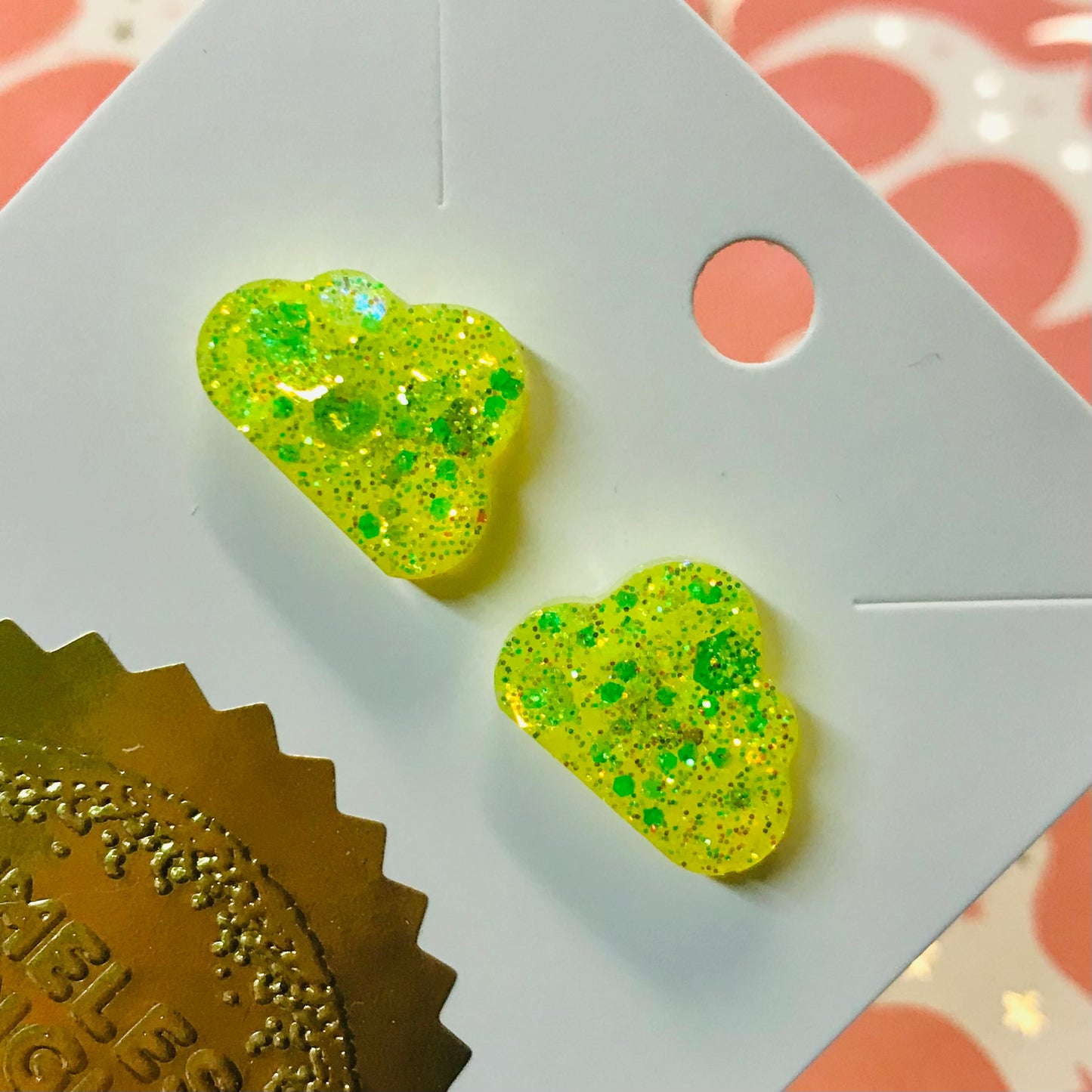 Novelty Resin Sparkle Stud Earrings