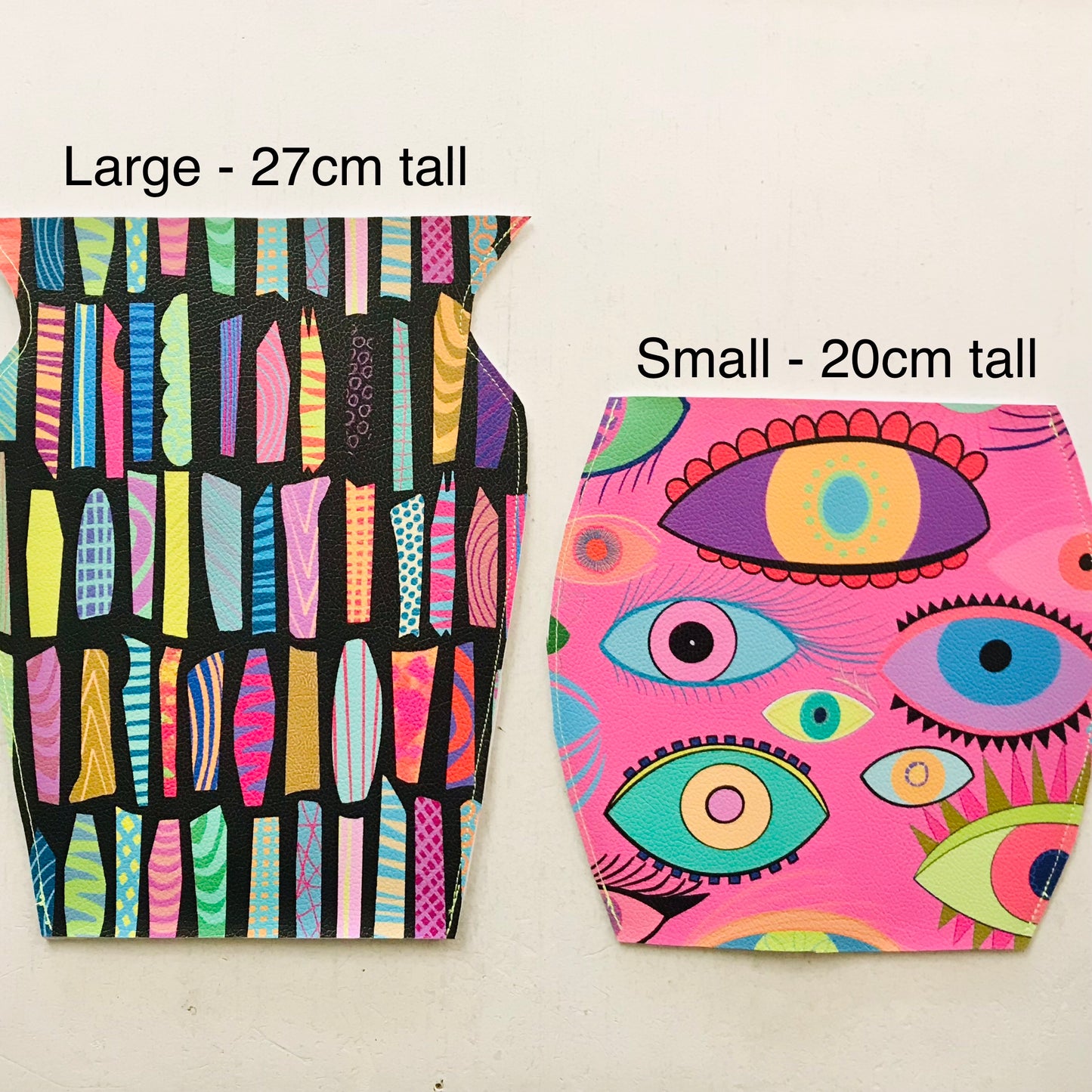 Hand Painted Vegan Leather Flat Vase