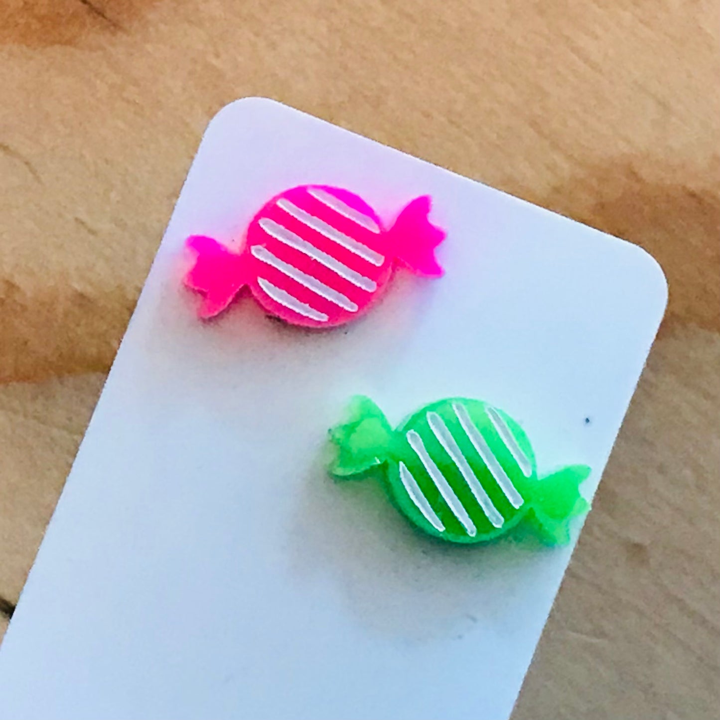 Novelty Studs Earrings - Graphic Acrylic