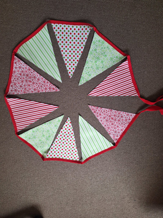 Handmade Fabric Christmas Bunting