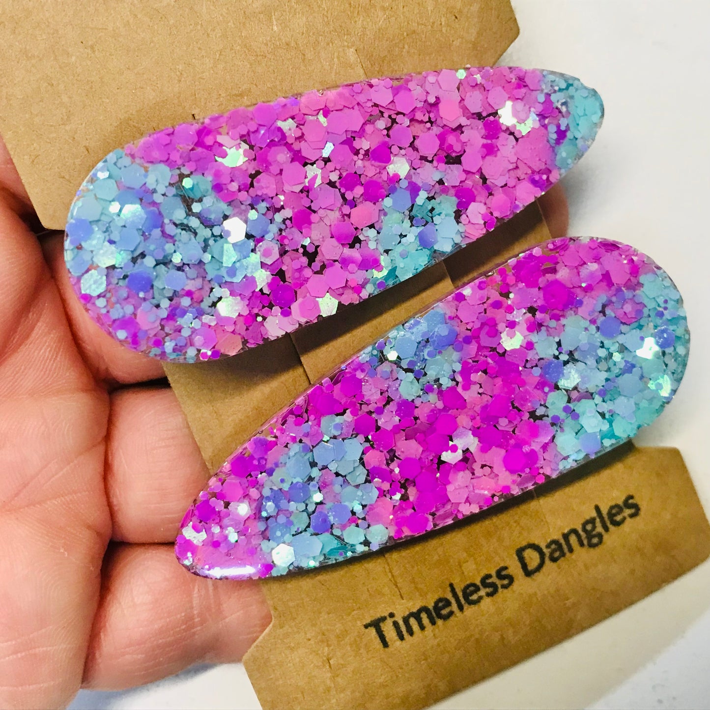 Resin Sparkle Hair Clips - Set of 2
