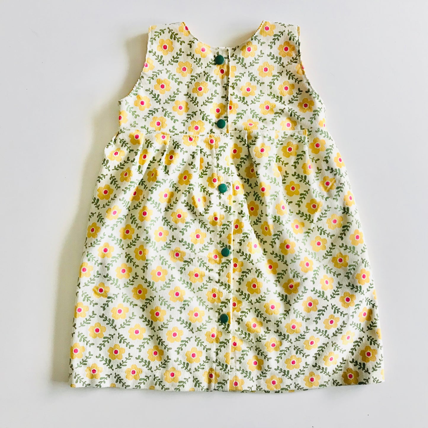 Girls empire handmade dress - Sunflower Pinwale