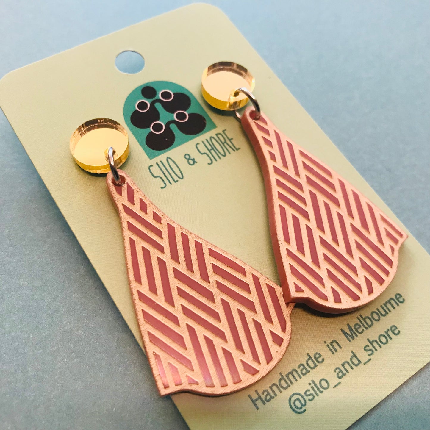 Art Deco Acrylic Earrings - Woven